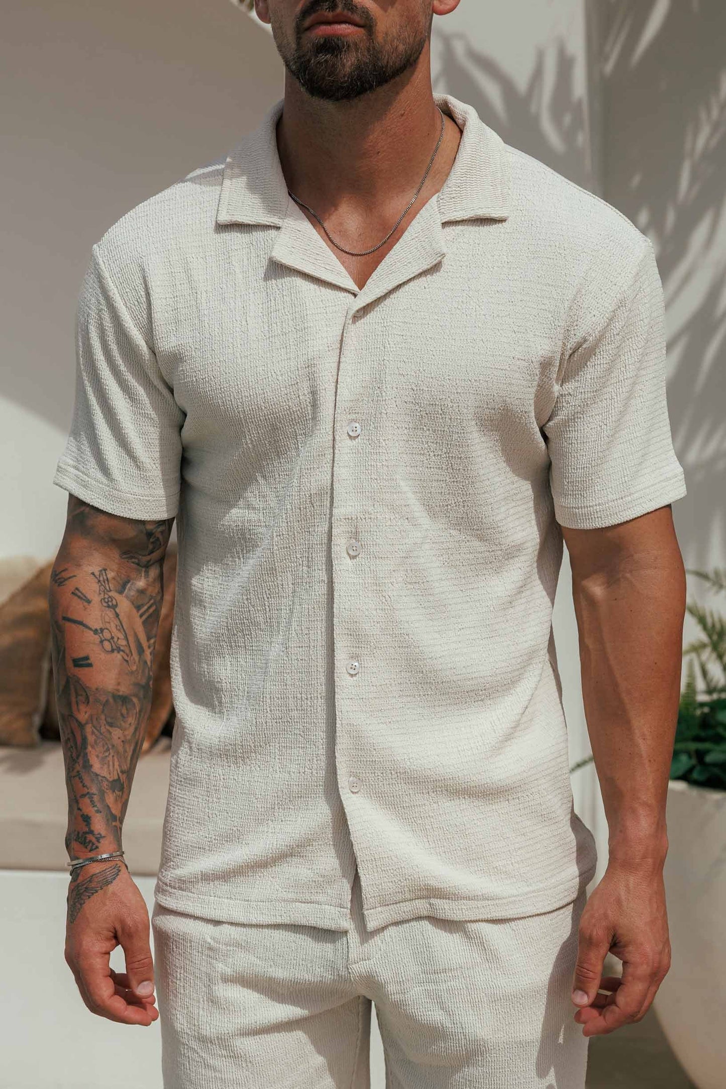 Camisa Texturizada | Crema