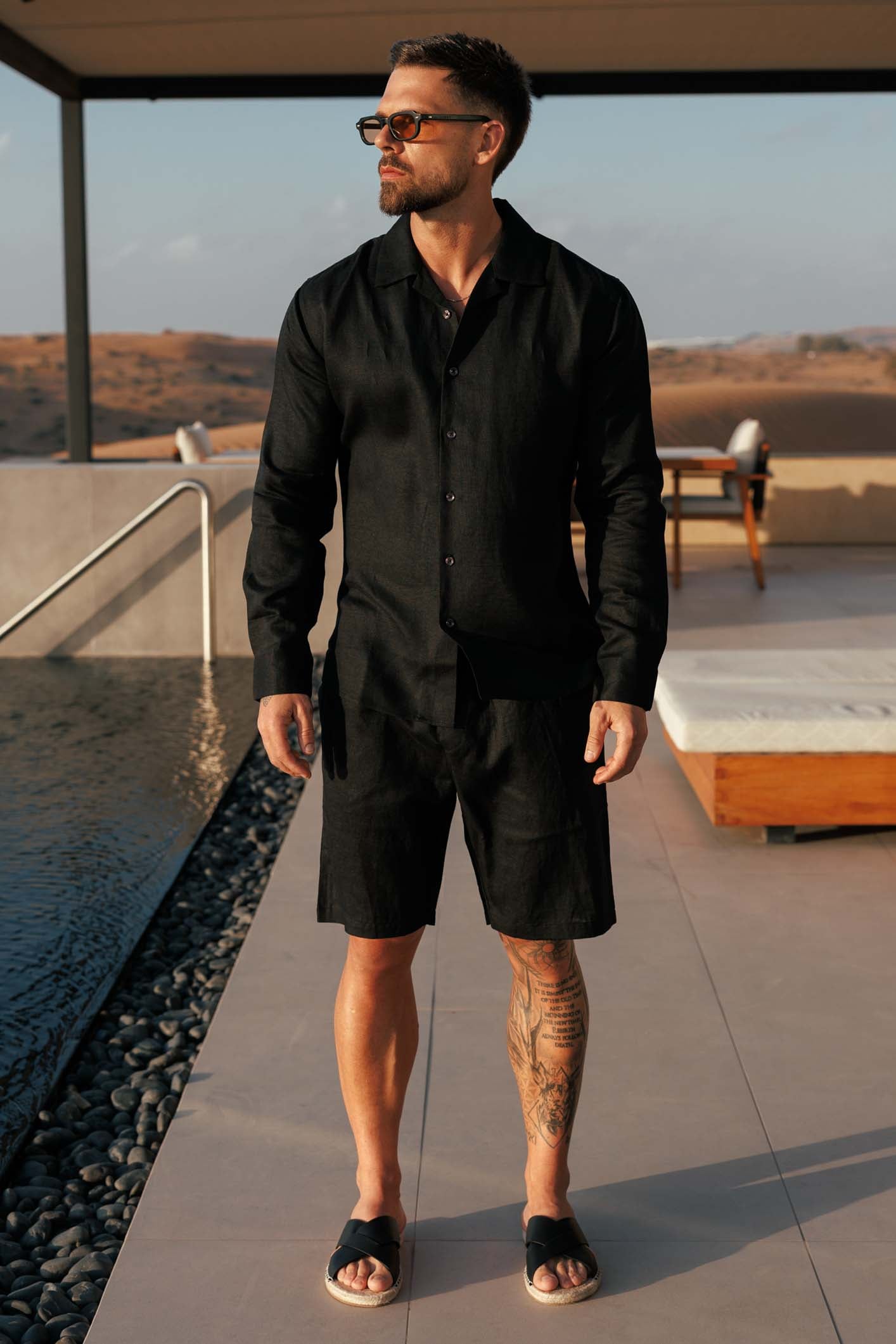 Short de Lino | Negro