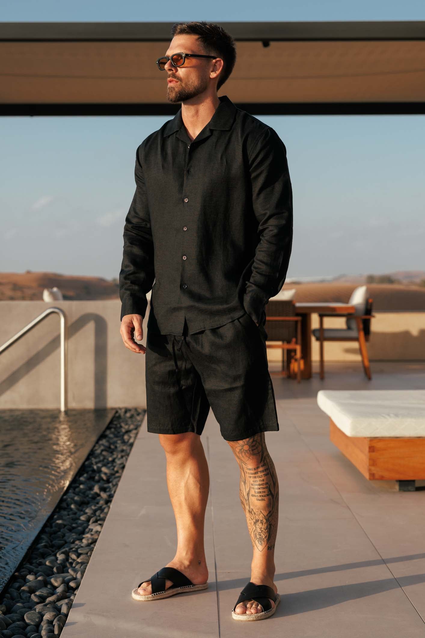 Short de Lino | Negro