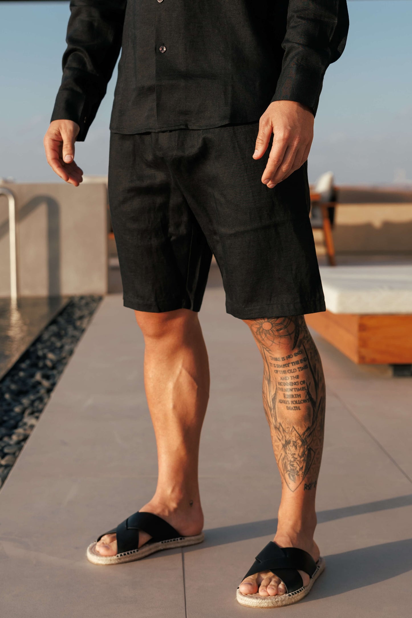 Short de Lino | Negro