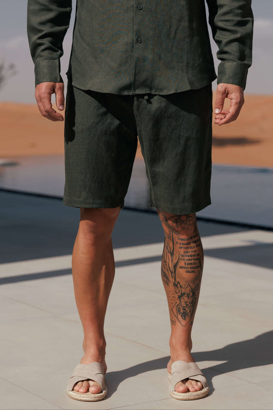 Short de Lino | Verde Oliva