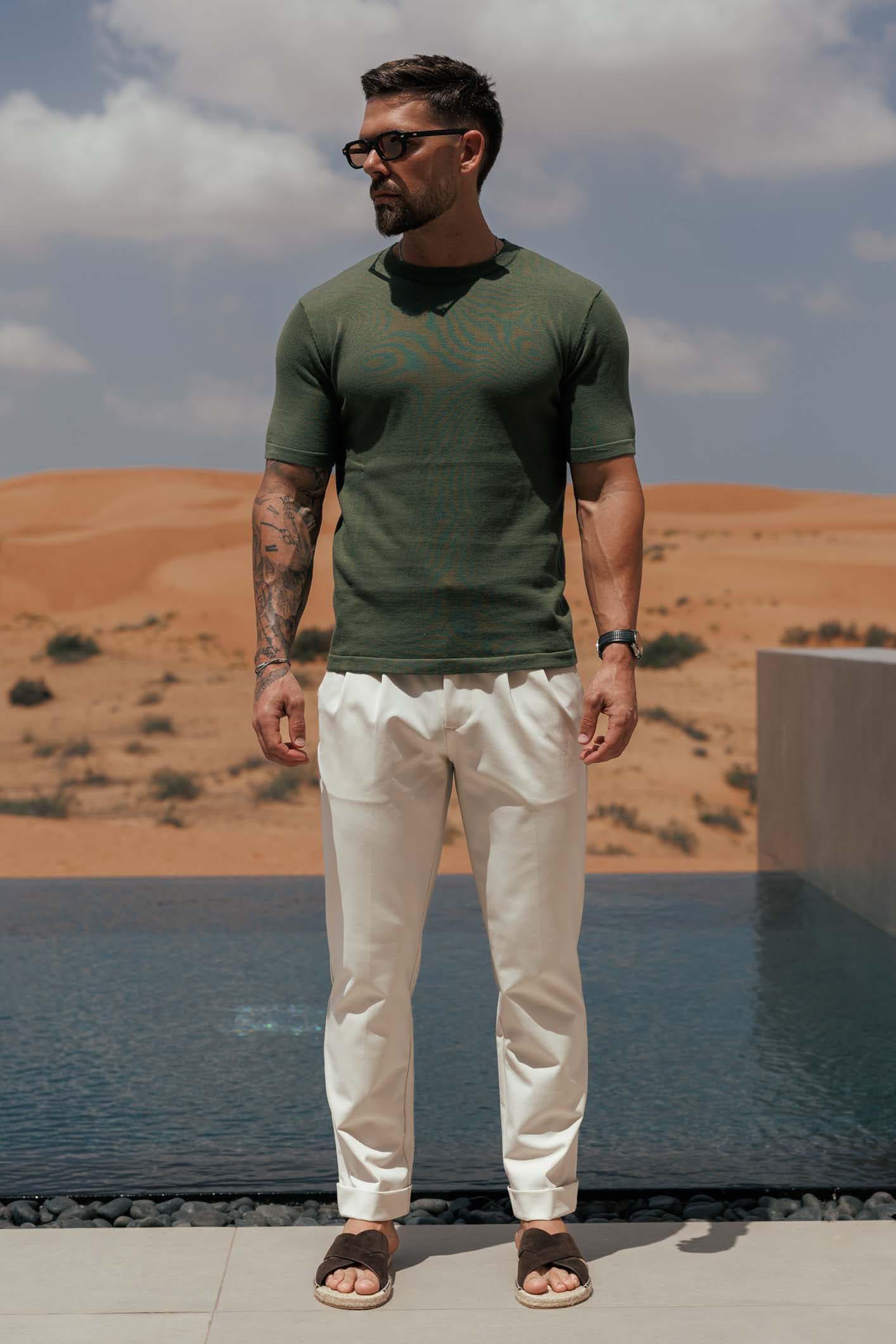 Camiseta de Punto | Verde Oliva