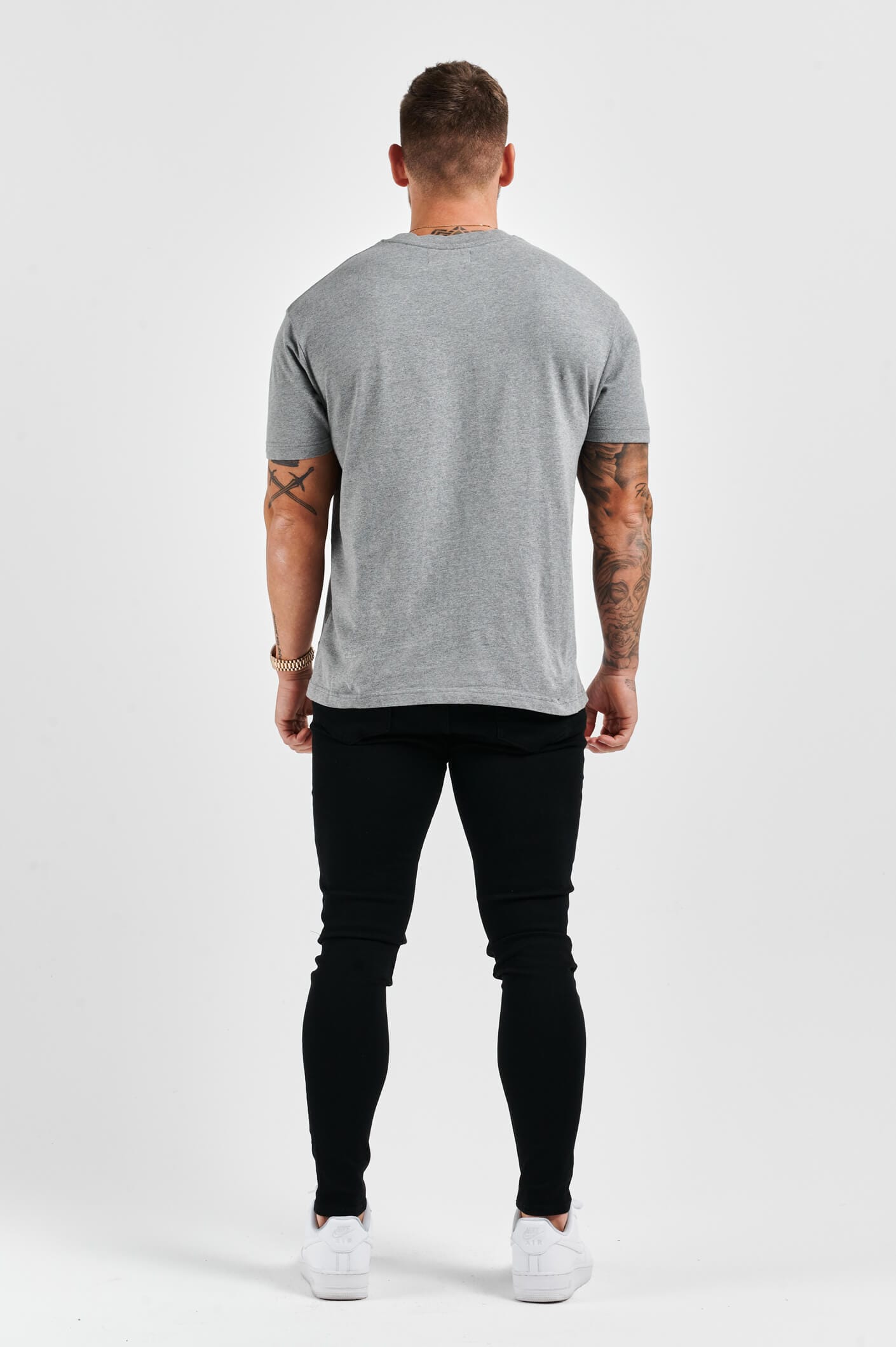 Camiseta Premium Básica | Gris Oscuro Jaspeado
