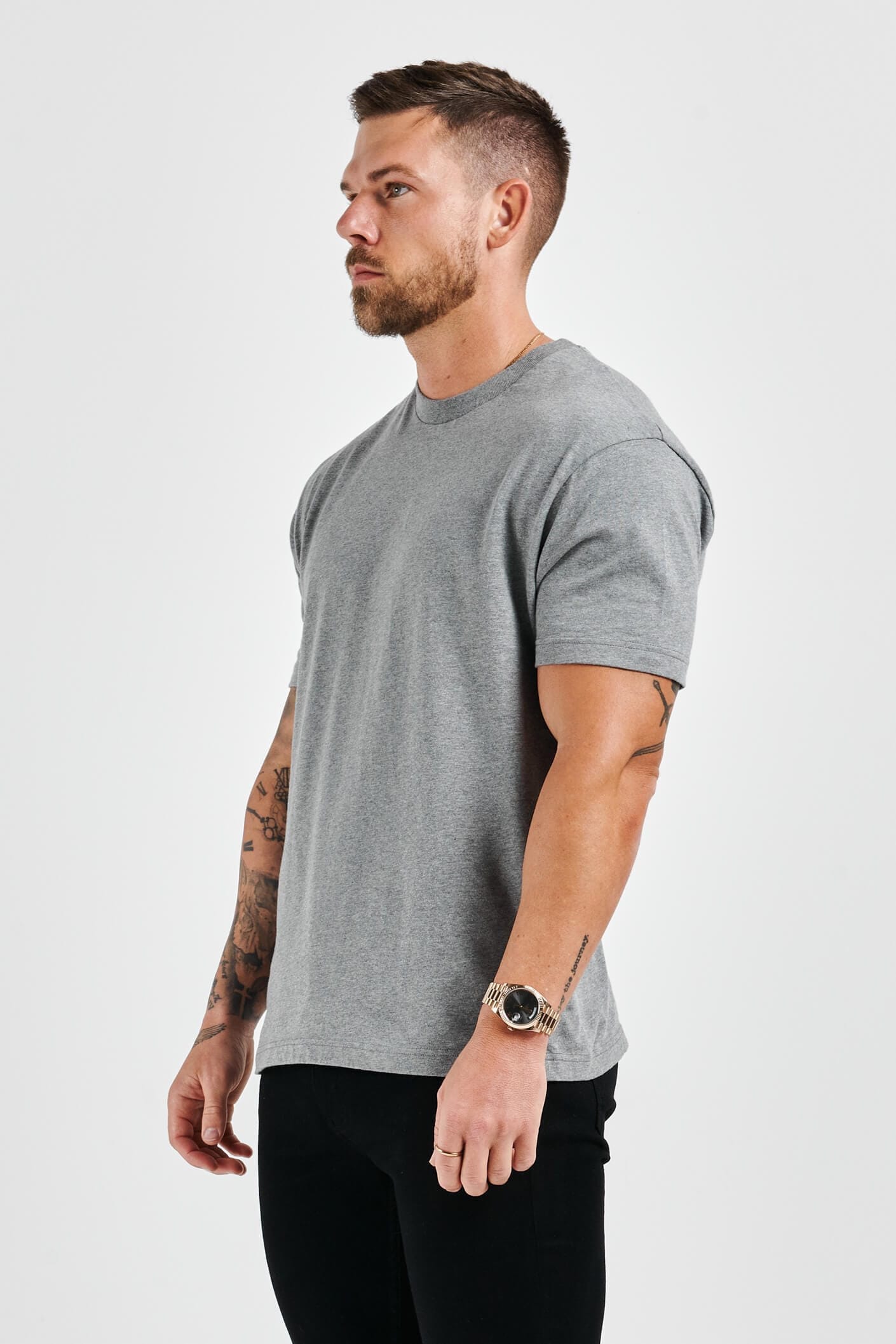 Camiseta Premium Básica | Gris Oscuro Jaspeado