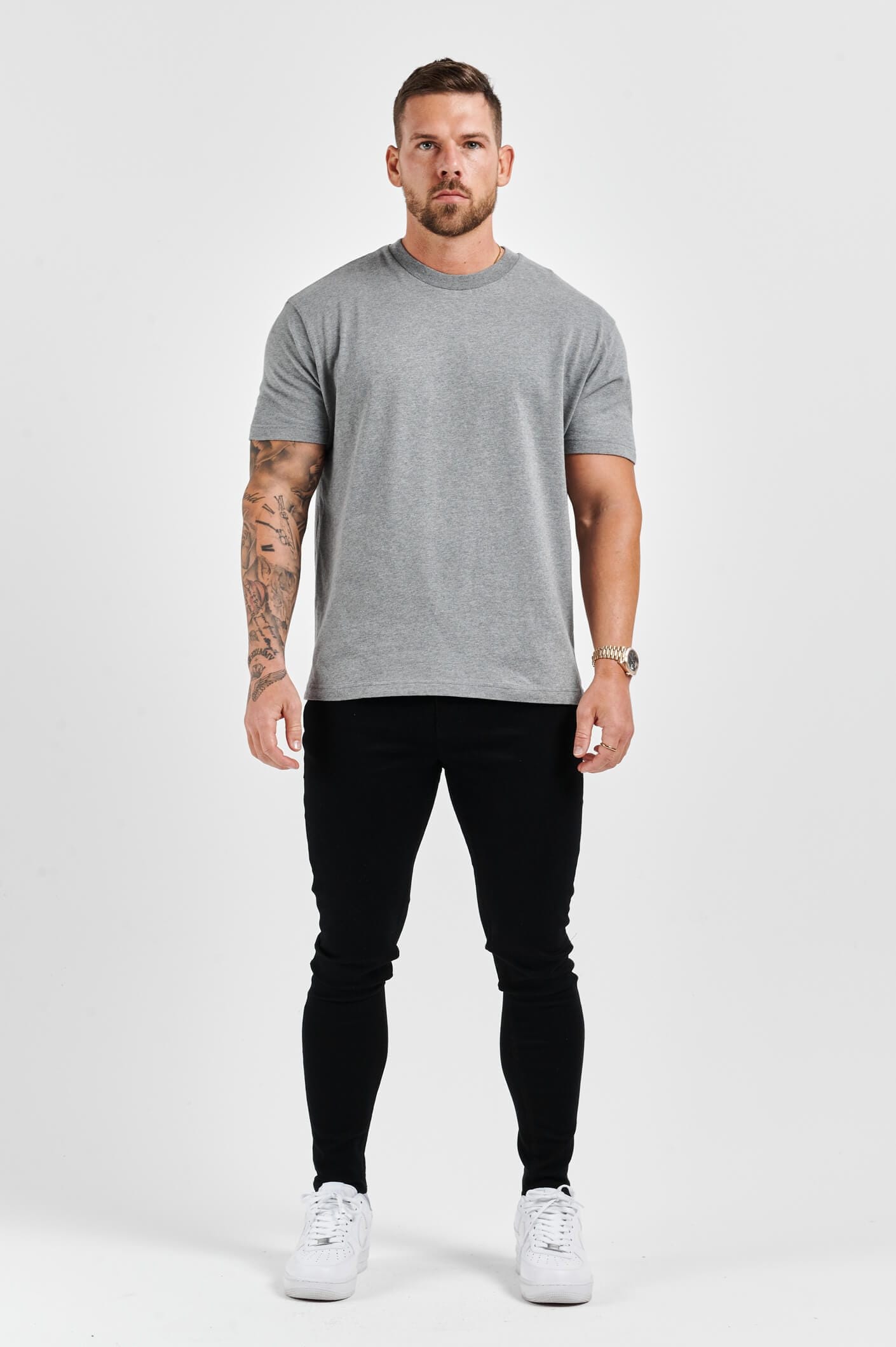 Camiseta Premium Básica | Gris Oscuro Jaspeado