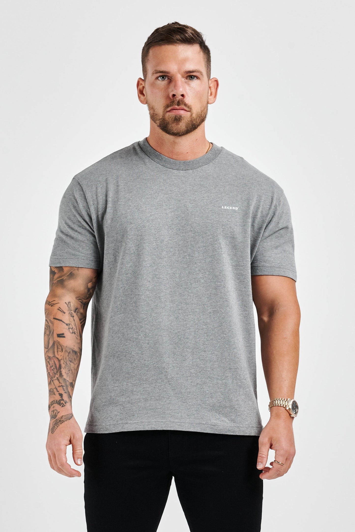 Camiseta Premium Básica | Gris Oscuro Jaspeado