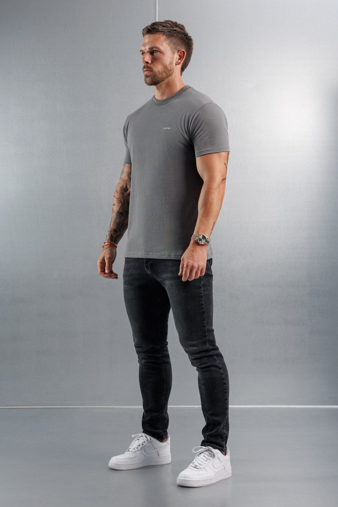 Camiseta Premium Básica | Gris Antracita