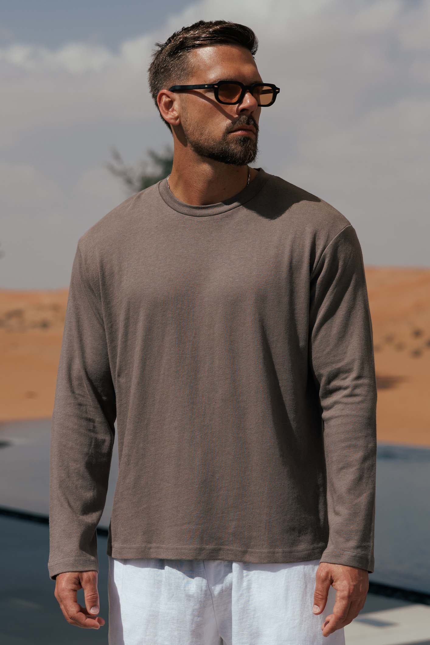 Camiseta de Lino Manga Larga | Roble