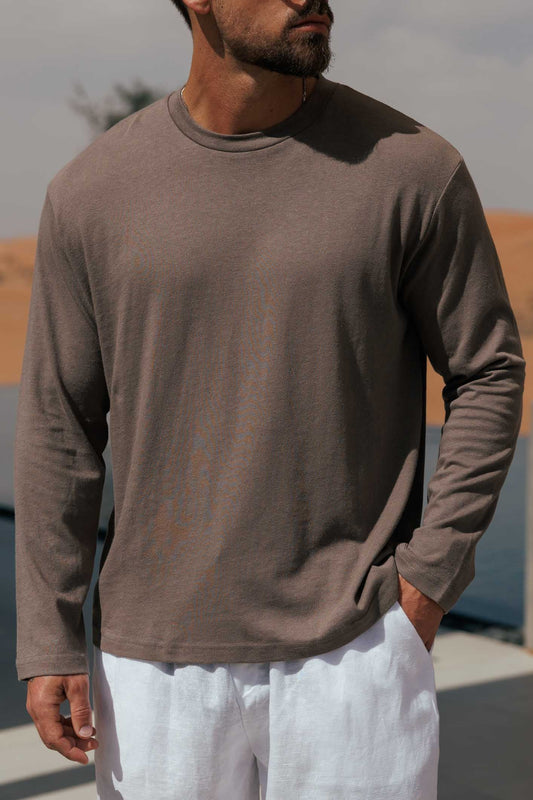 Camiseta de Lino Manga Larga | Roble