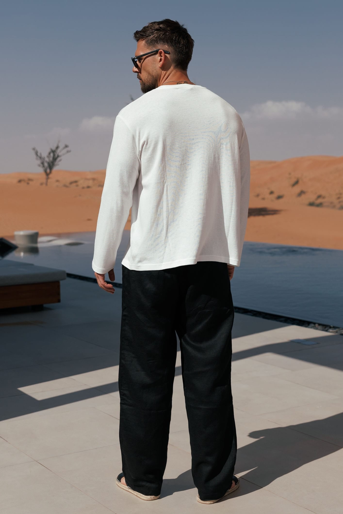 Camiseta de Lino Manga Larga | Blanco