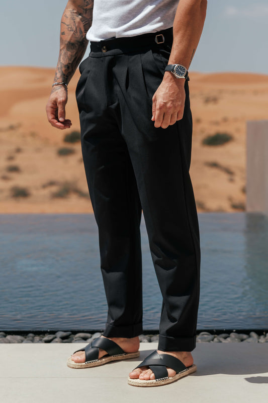 Pantalón Premium con Ajuste Lateral | Negro