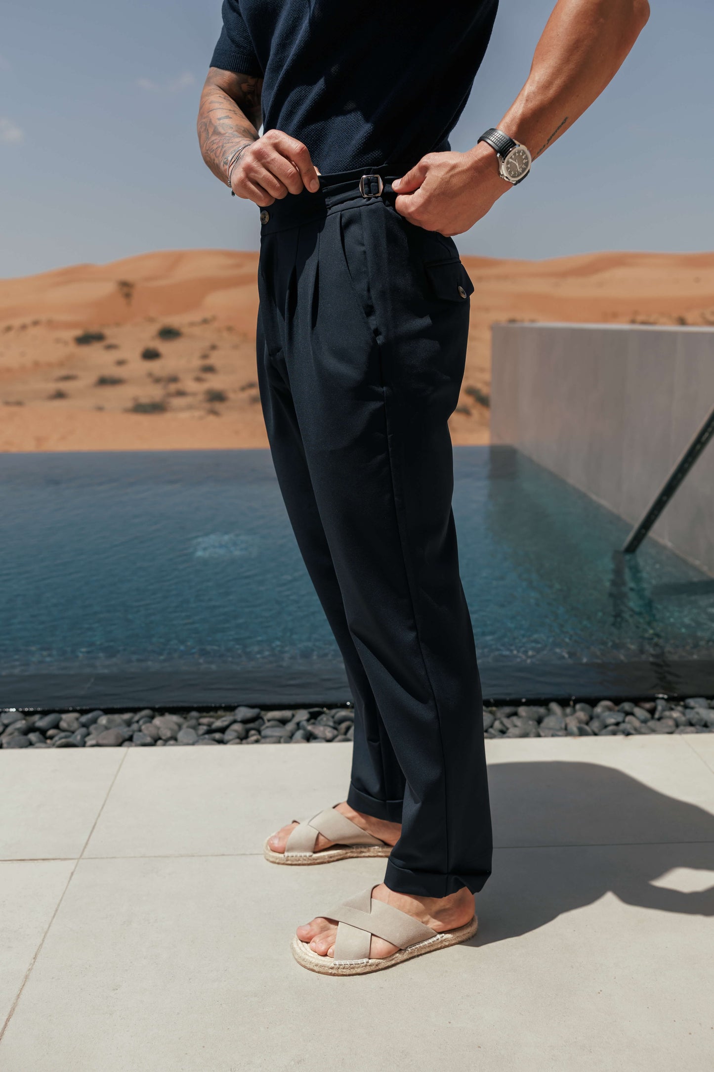 Pantalón Premium con Ajuste Lateral | Azul Marino