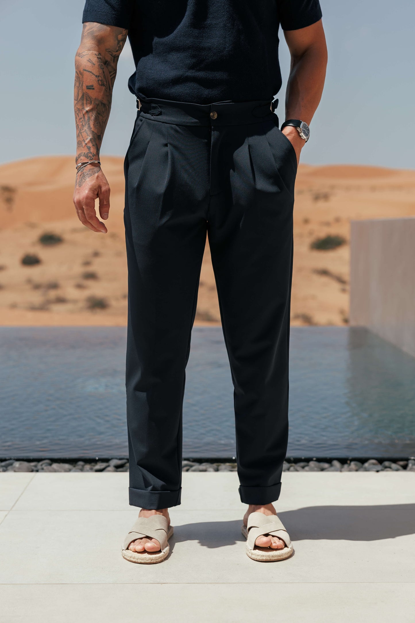 Pantalón Premium con Ajuste Lateral | Azul Marino