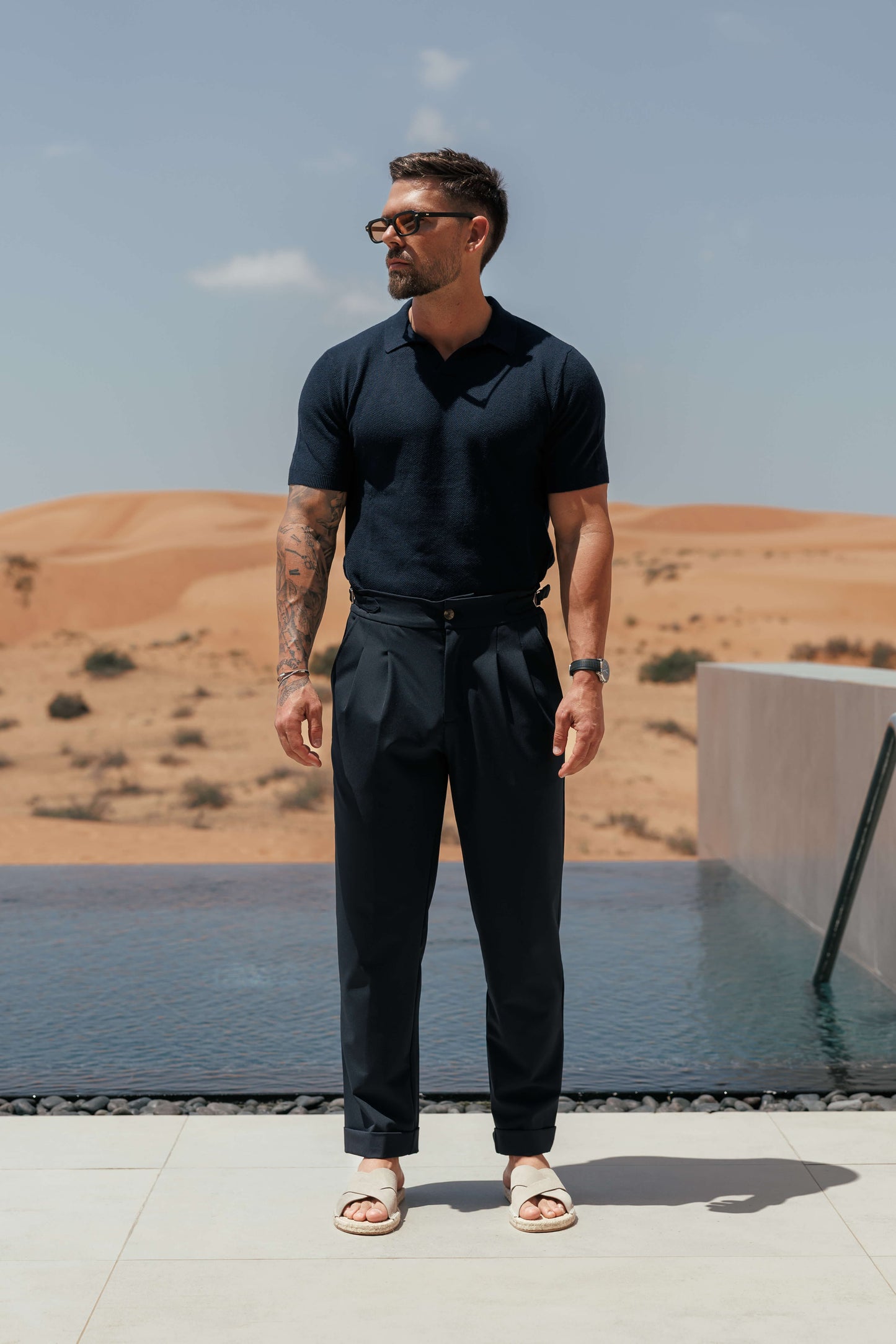 Pantalón Premium con Ajuste Lateral | Azul Marino