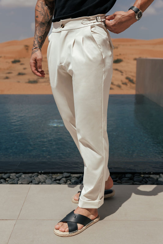 Pantalón Premium con Ajuste Lateral | Piedra
