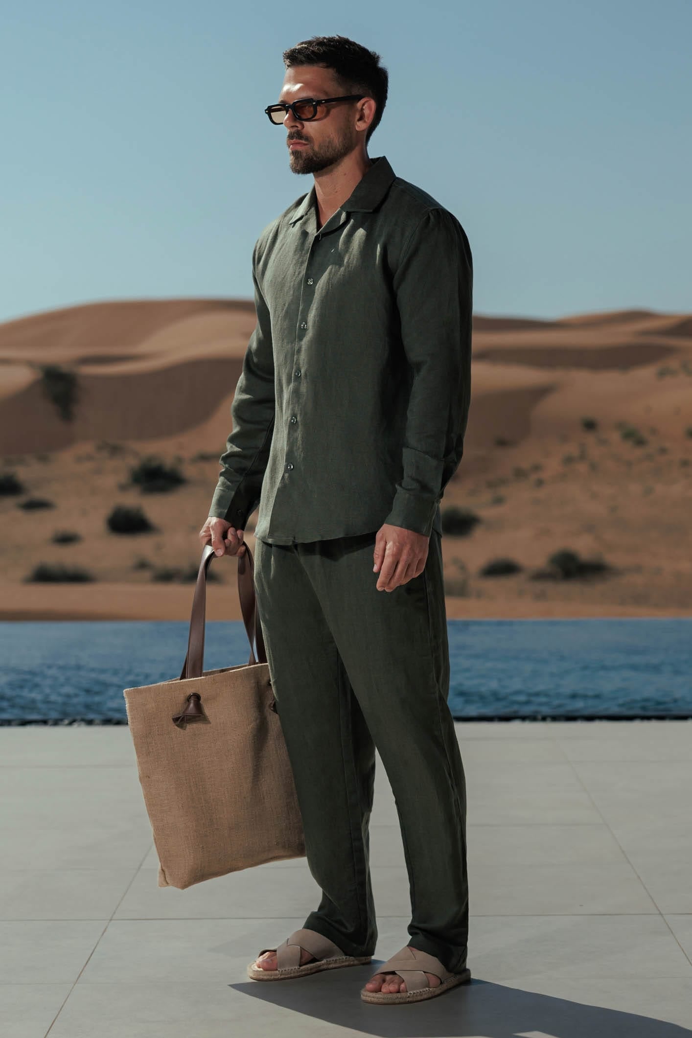 Pantalón de Lino | Verde Oliva