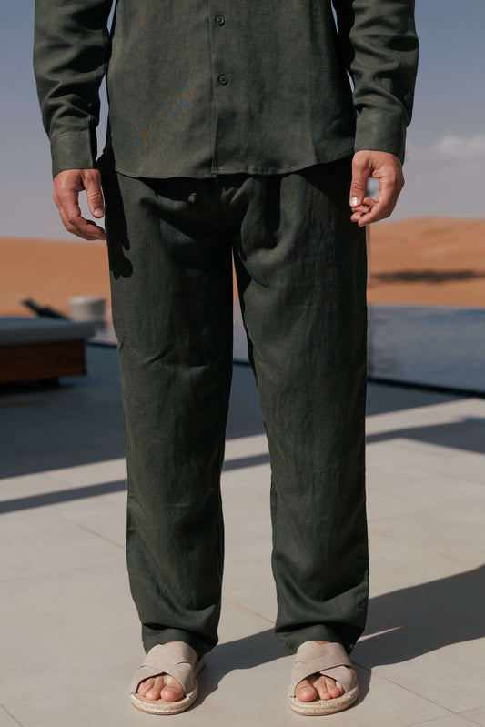 Pantalón de Lino | Verde Oliva