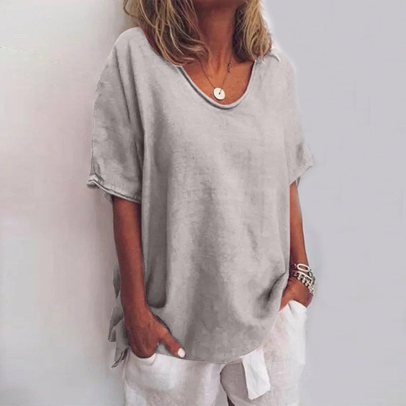 Blusa Amplia de Manga Corta