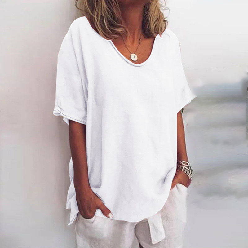 Blusa Amplia de Manga Corta