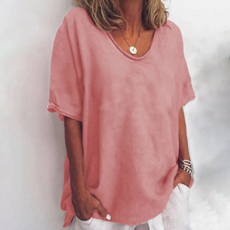 Blusa Amplia de Manga Corta