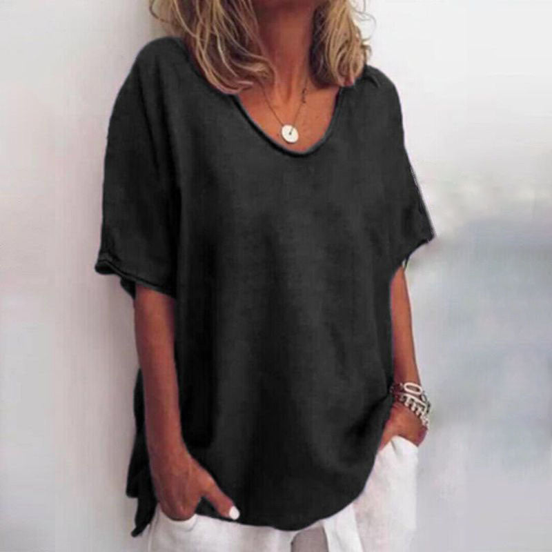 Blusa Amplia de Manga Corta