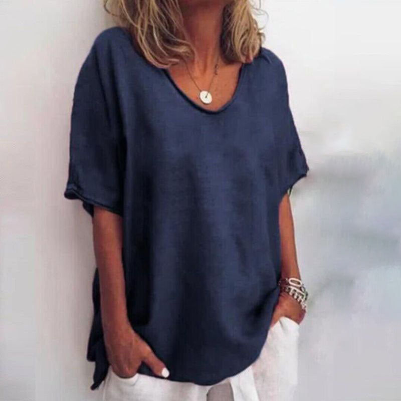 Blusa Amplia de Manga Corta