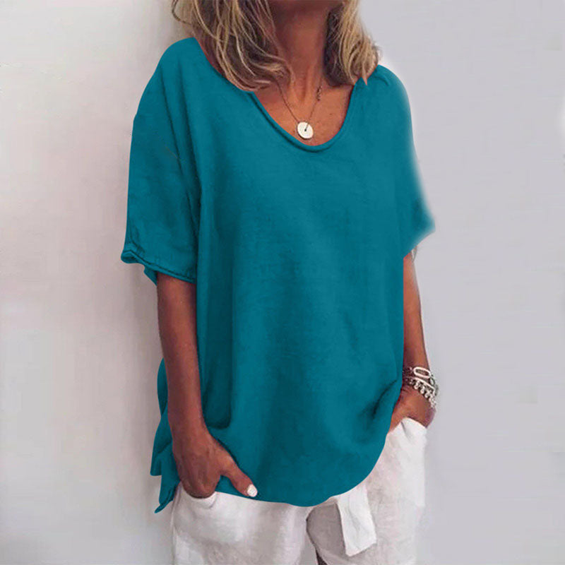 Blusa Amplia de Manga Corta