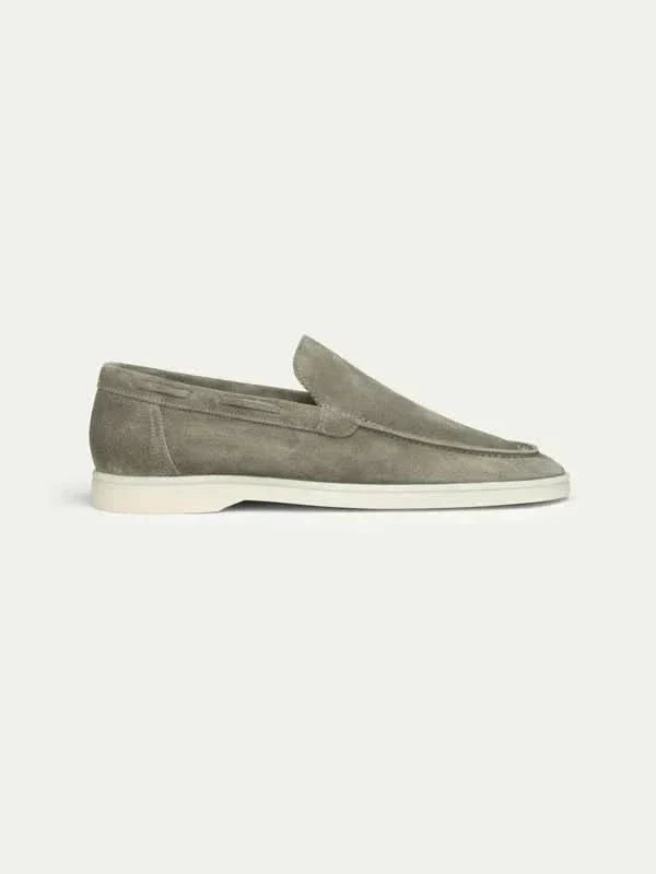 Lorenzo | Mocasines Clásicos de Ante Verde Oliva