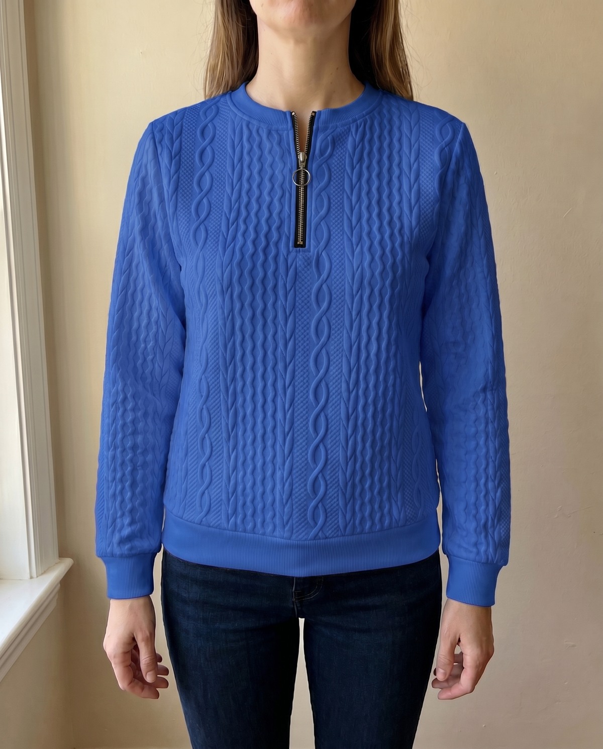Jersey texturizado con cremallera