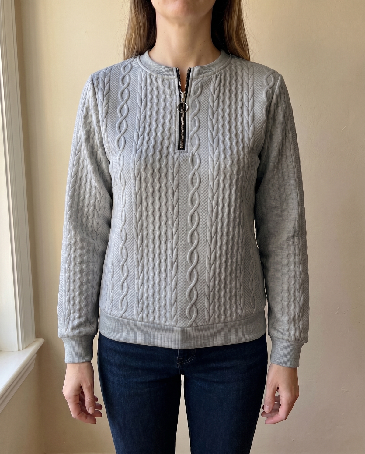 Jersey texturizado con cremallera
