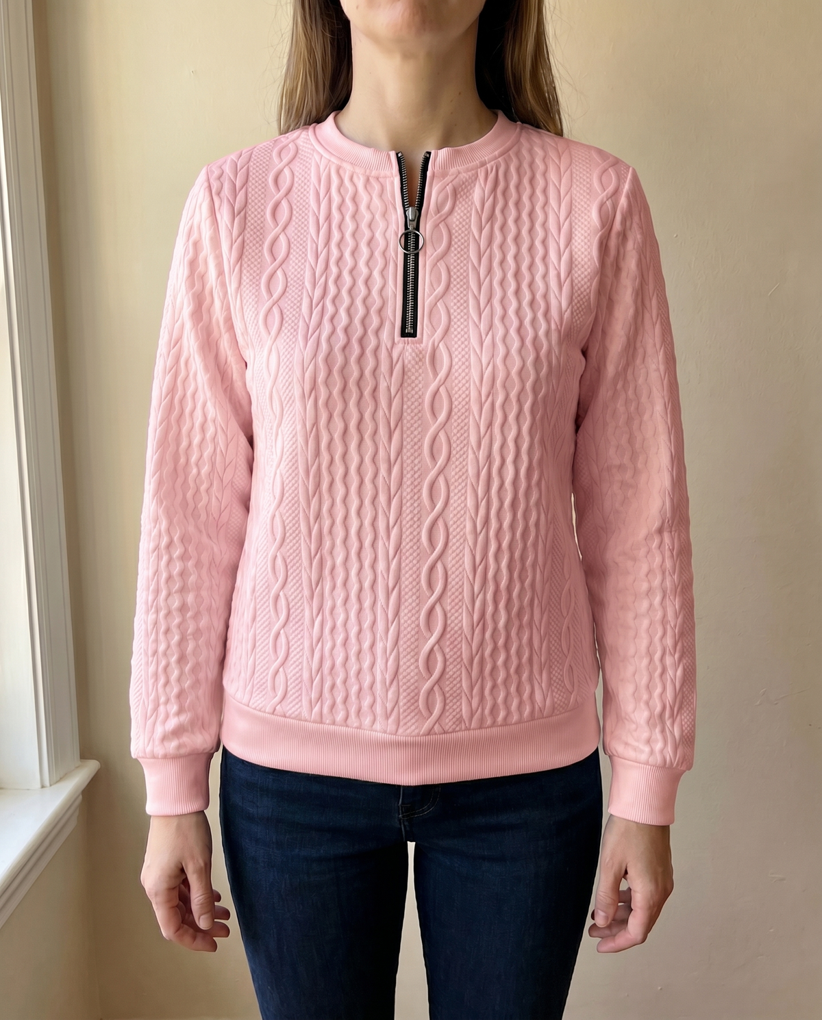 Jersey texturizado con cremallera