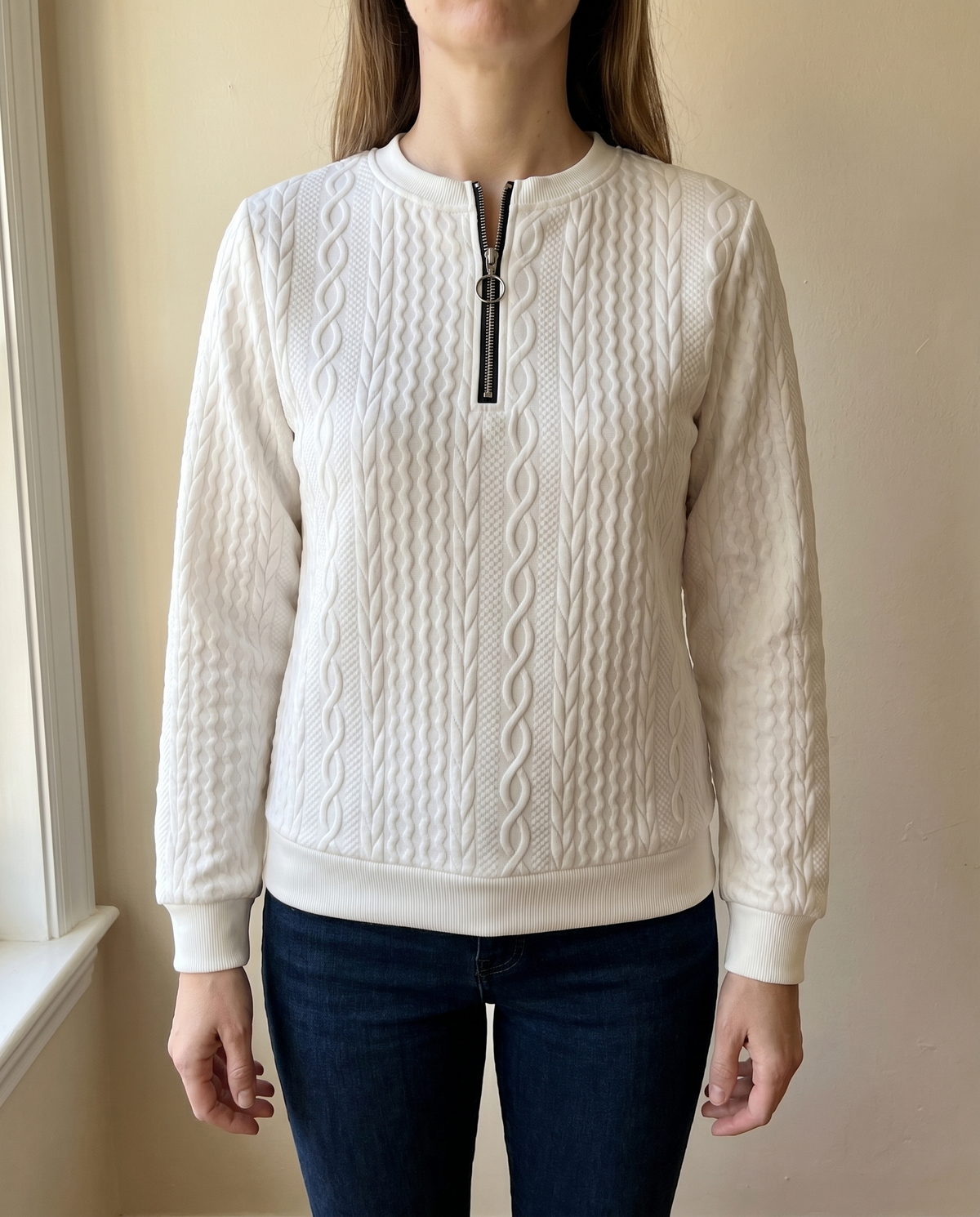 Jersey texturizado con cremallera