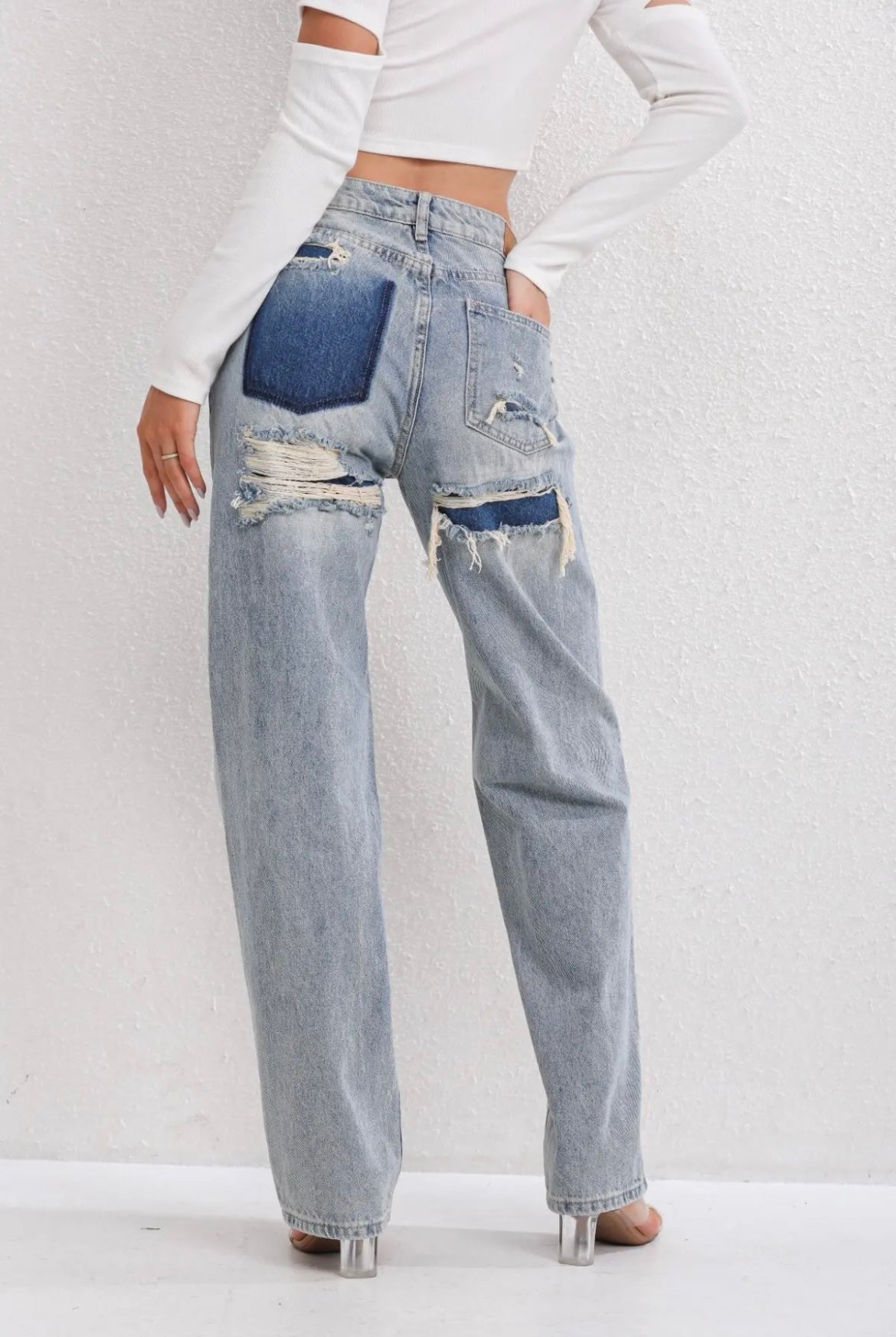 Jeans rotos efecto desgastado